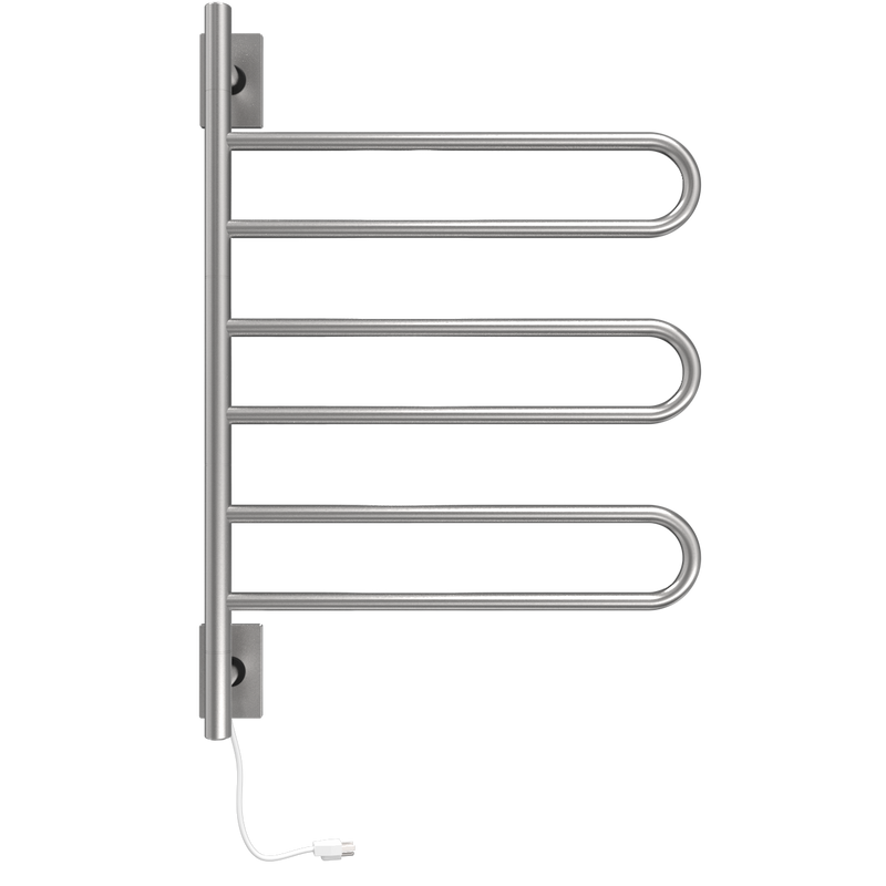 Aro Giratorio Cableado y Enchufe Combo unidad con 3 barras en forma de aro en acabado Níquel Satinado