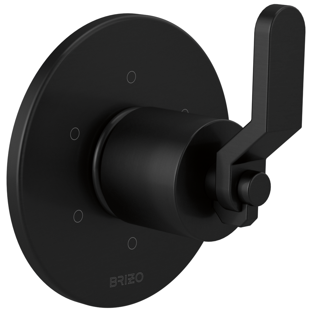Brizo Litze Trim de Desviador de 6 Funciones — Negro Mate — Palanca Industrial