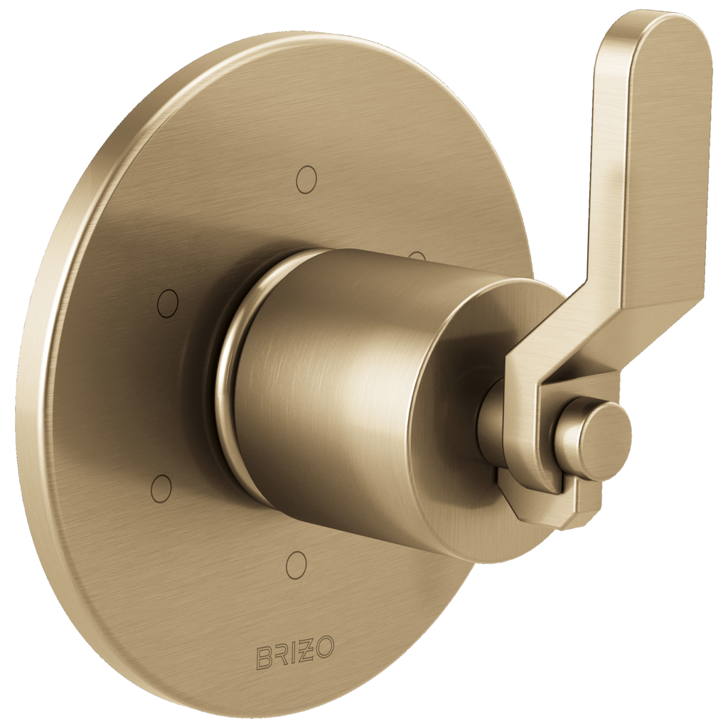 Brizo Litze Trim de Desviador de 6 Funciones — Oro Luxe — Palanca Industrial