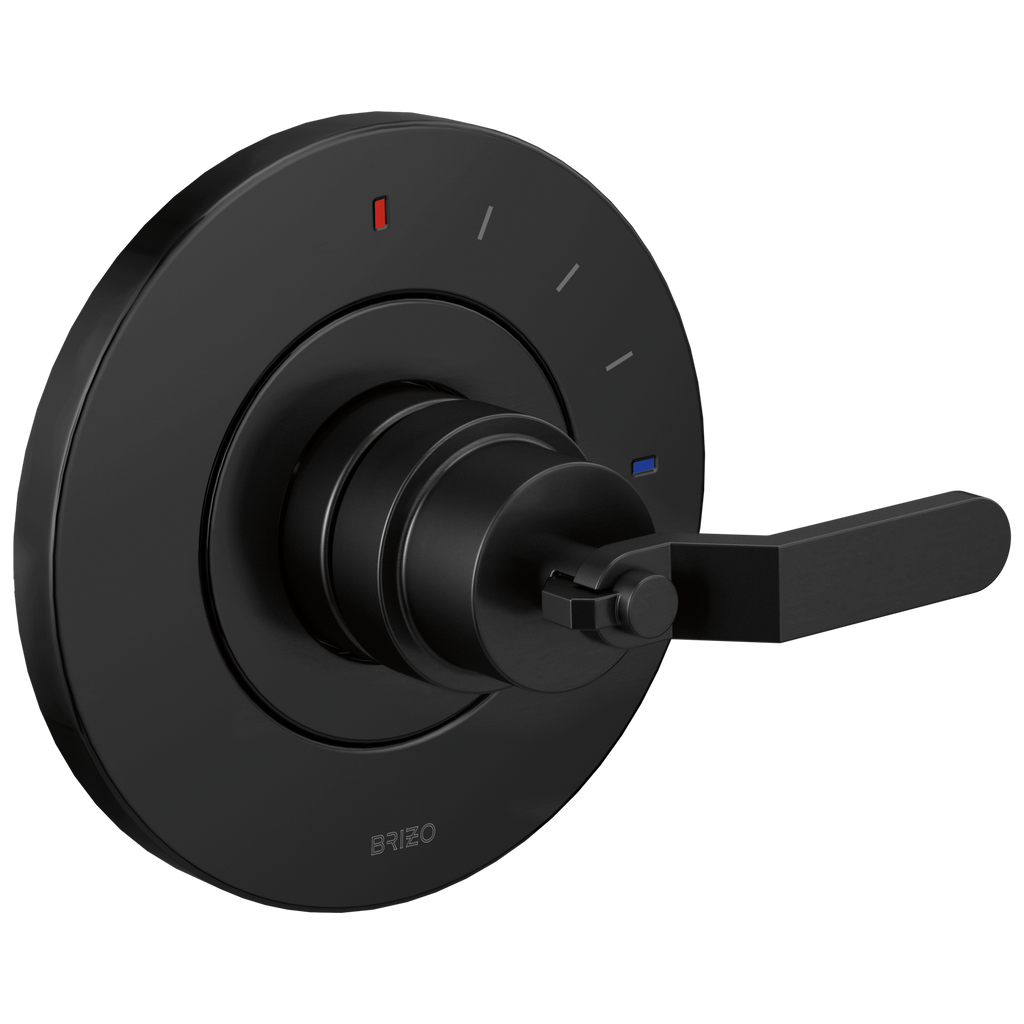 Brizo Litze Trim de Válvula de Presión Balanceada — Negro Mate — Palanca Industrial