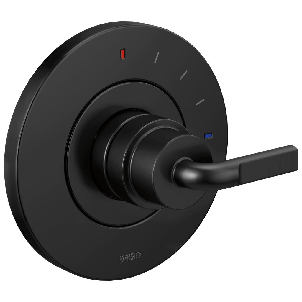 Brizo Litze Trim de Válvula de Presión Balanceada — Negro Mate — Palanca Notch