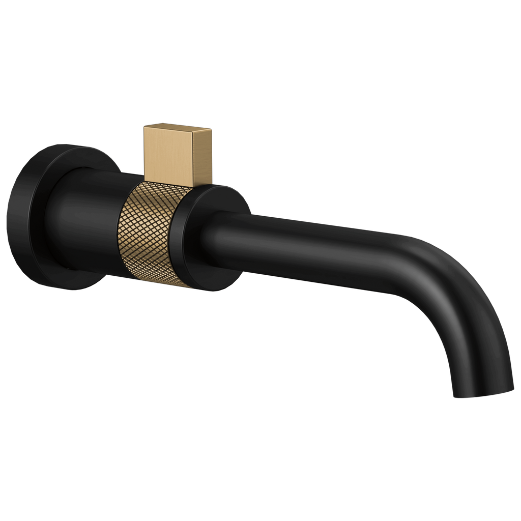Brizo Litze Monomando de Pared para Lavabo — Negro Mate / Oro Luxe