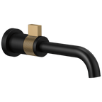 Brizo Litze Monomando de Pared para Lavabo — Negro Mate / Oro Luxe