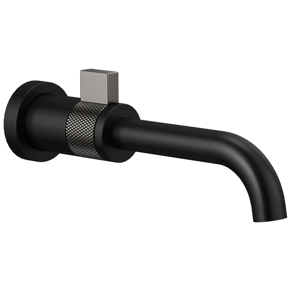 Brizo Litze Monomando de Pared para Lavabo — Negro Mate / Acero Luxe