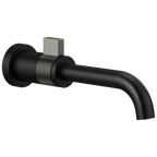 Brizo Litze Monomando de Pared para Lavabo — Negro Mate / Acero Luxe