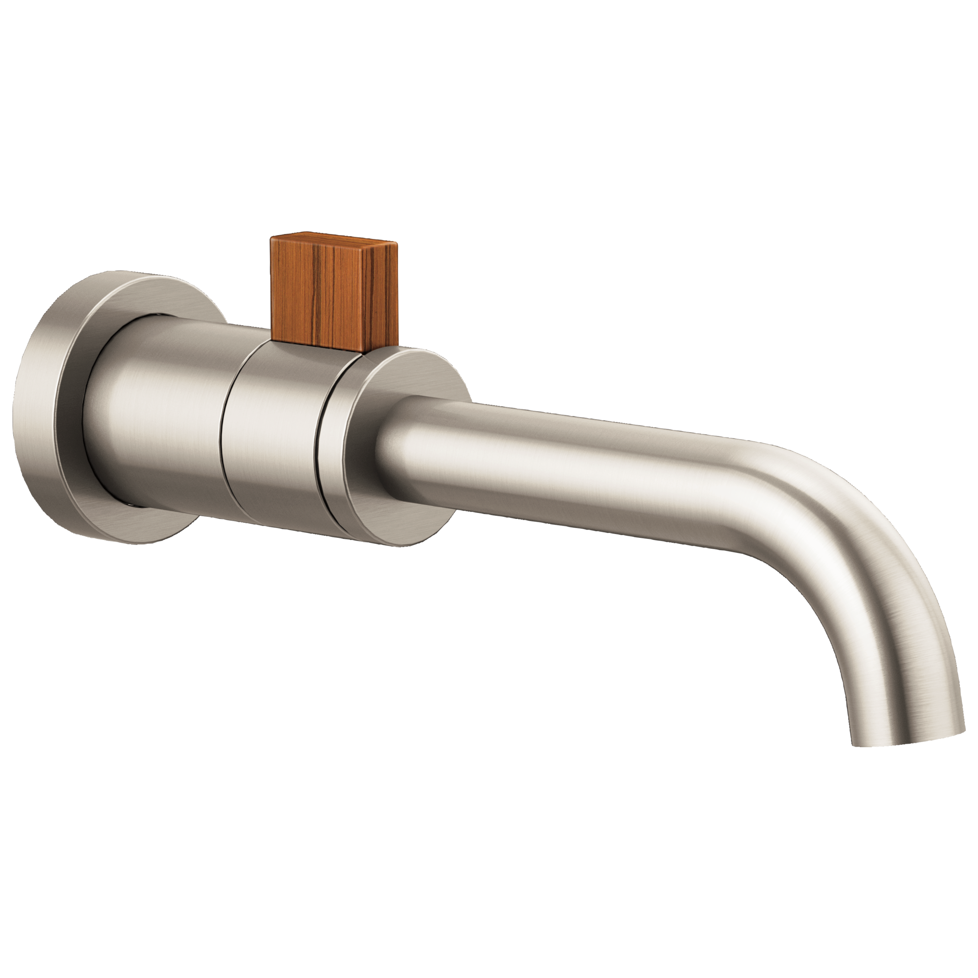 Brizo Litze Monomando de Pared para Lavabo — Níquel Luxe / Madera de Teca