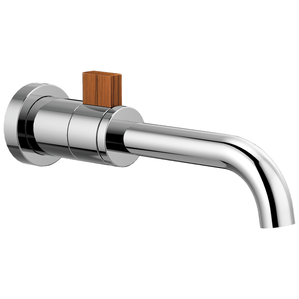Brizo Litze Monomando de Pared para Lavabo — Cromo Pulido / Madera de Teca