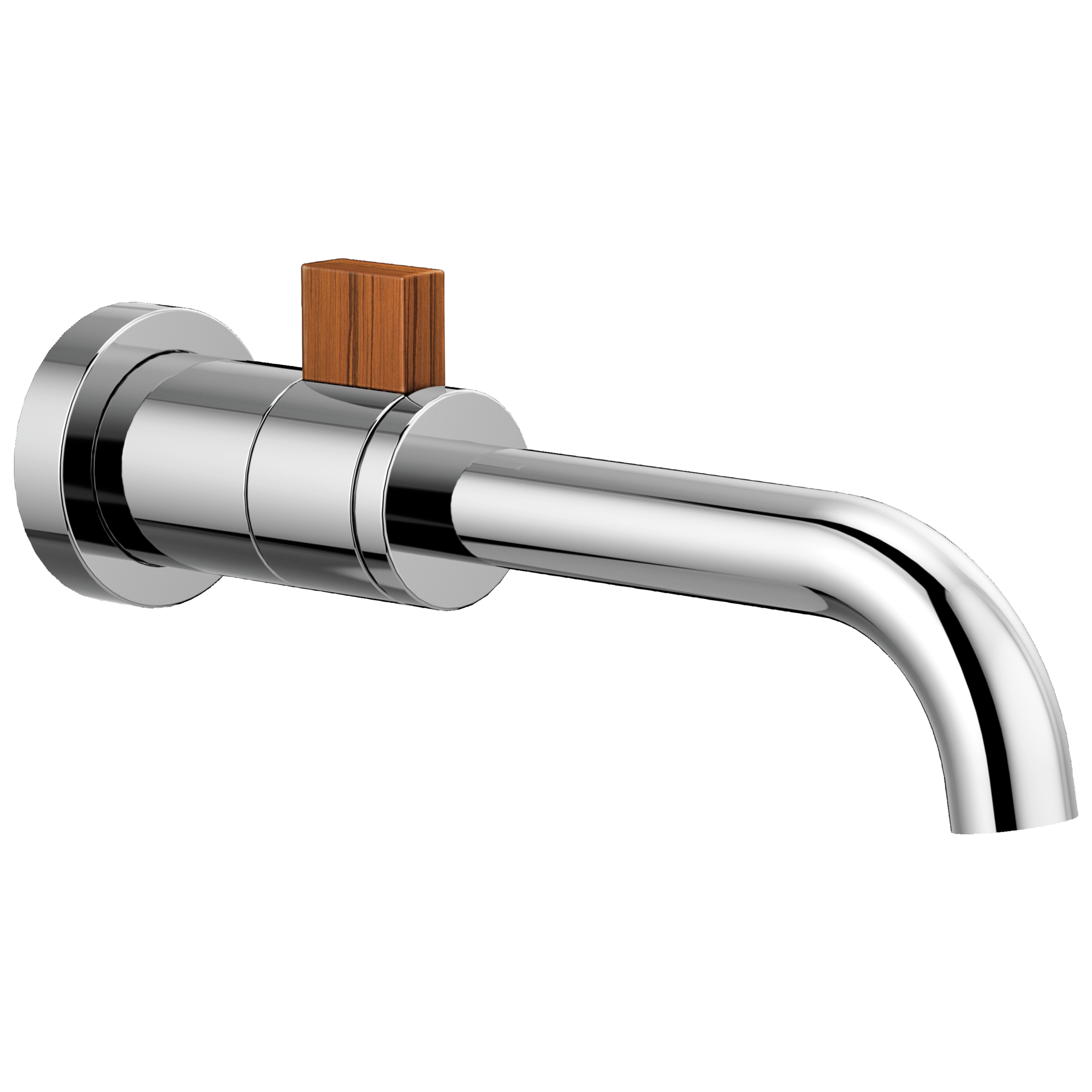 Brizo Litze Monomando de Pared para Lavabo — Cromo Pulido / Madera de Teca