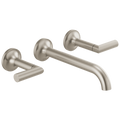 Brizo Odin Grifo de Pared para Lavabo — Dos Manijas — Níquel Cepillado — Palanca