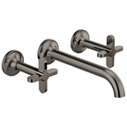 Brizo Odin Grifo de Pared para Lavabo — Dos Manijas — Ónix Negro Brilliance — Cruceta