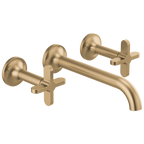 Brizo Odin Grifo de Pared para Lavabo — Dos Manijas — Oro Luxe — Cruceta