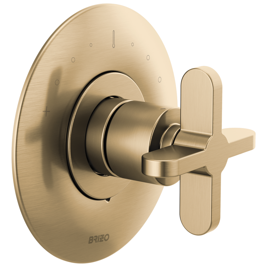 Brizo Odin Trim de Válvula Termostática Sensori® — Oro Luxe — Cruceta