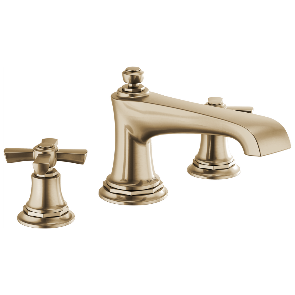 Brizo Rook Llenador de Tina Roman de Cubierta — Oro Luxe — Cruceta