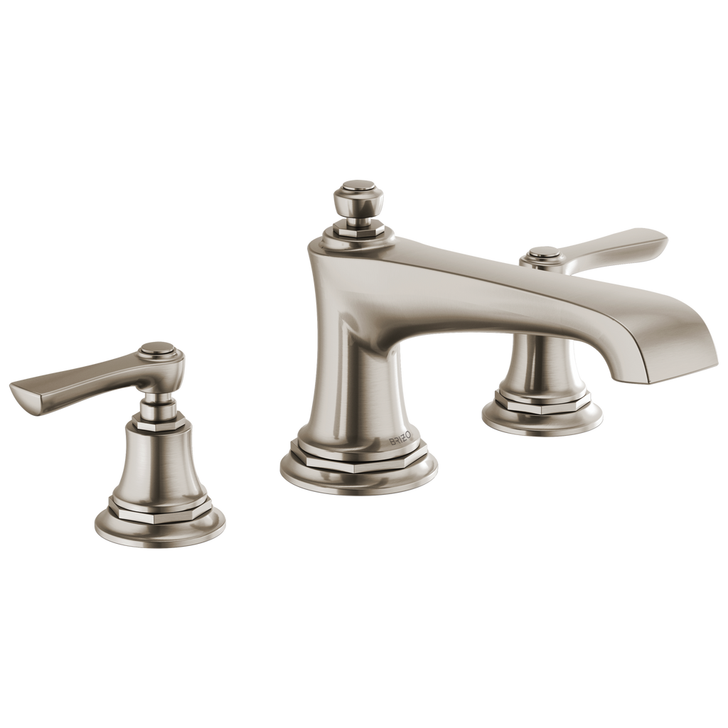 Brizo Rook Llenador de Tina Roman de Cubierta — Níquel Luxe — Palanca