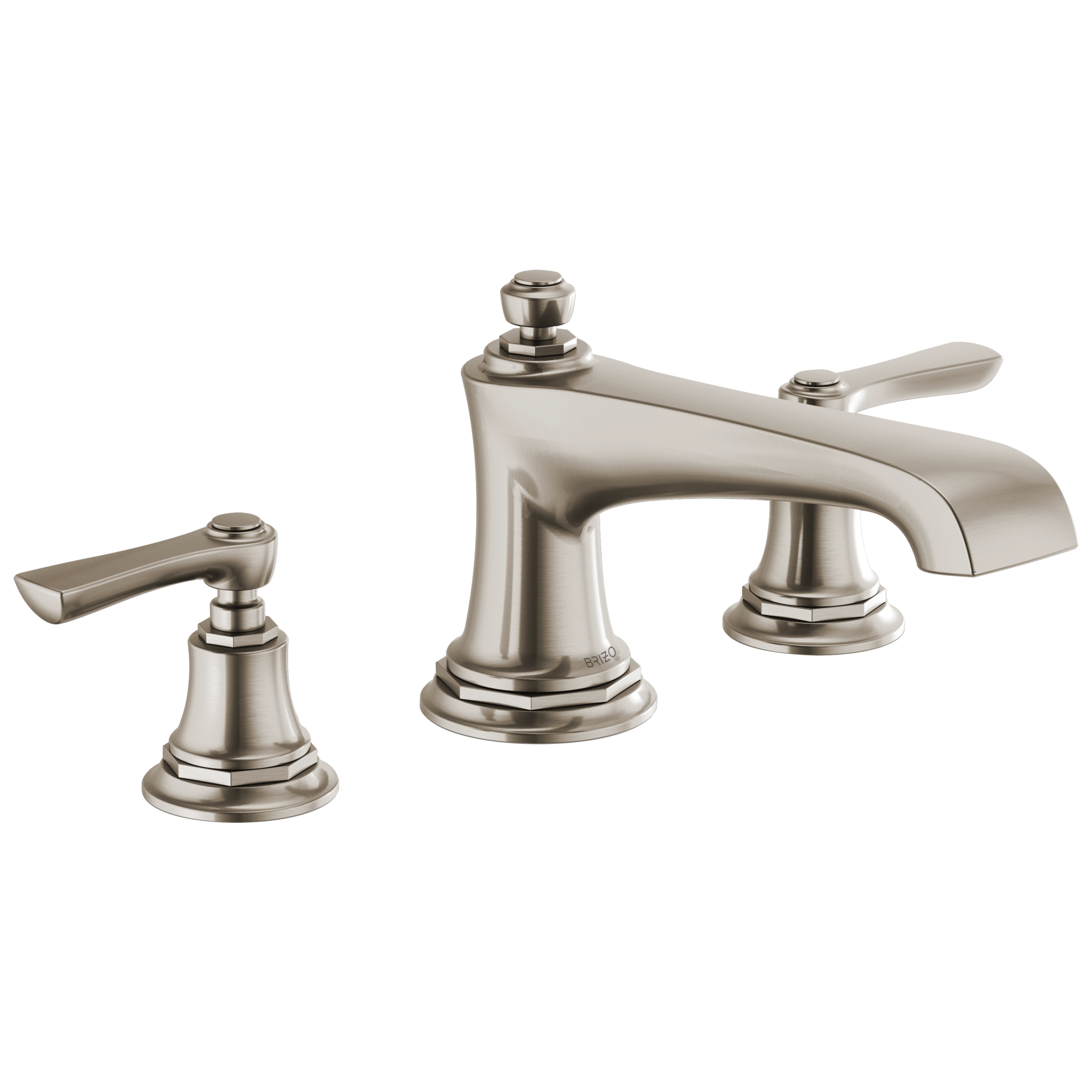 Brizo Rook Llenador de Tina Roman de Cubierta — Níquel Luxe — Palanca