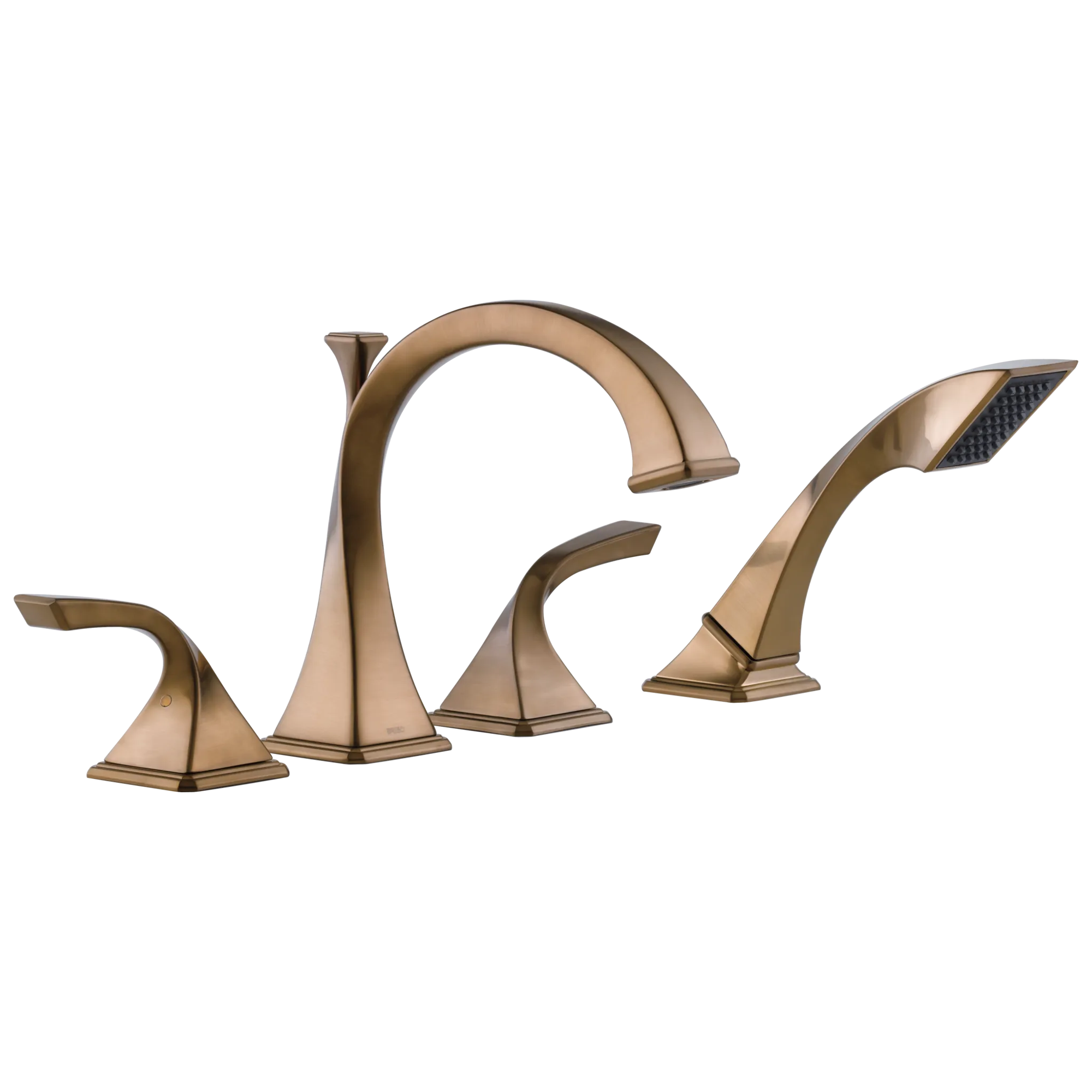 Brizo Virage Llenador de Tina Roman de Cubierta con Regadera de Mano — Bronce Cepillado Brilliance