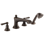 Brizo Rook Llenador de Tina Roman de Cubierta con Regadera de Mano — Bronce Veneciano — Palanca