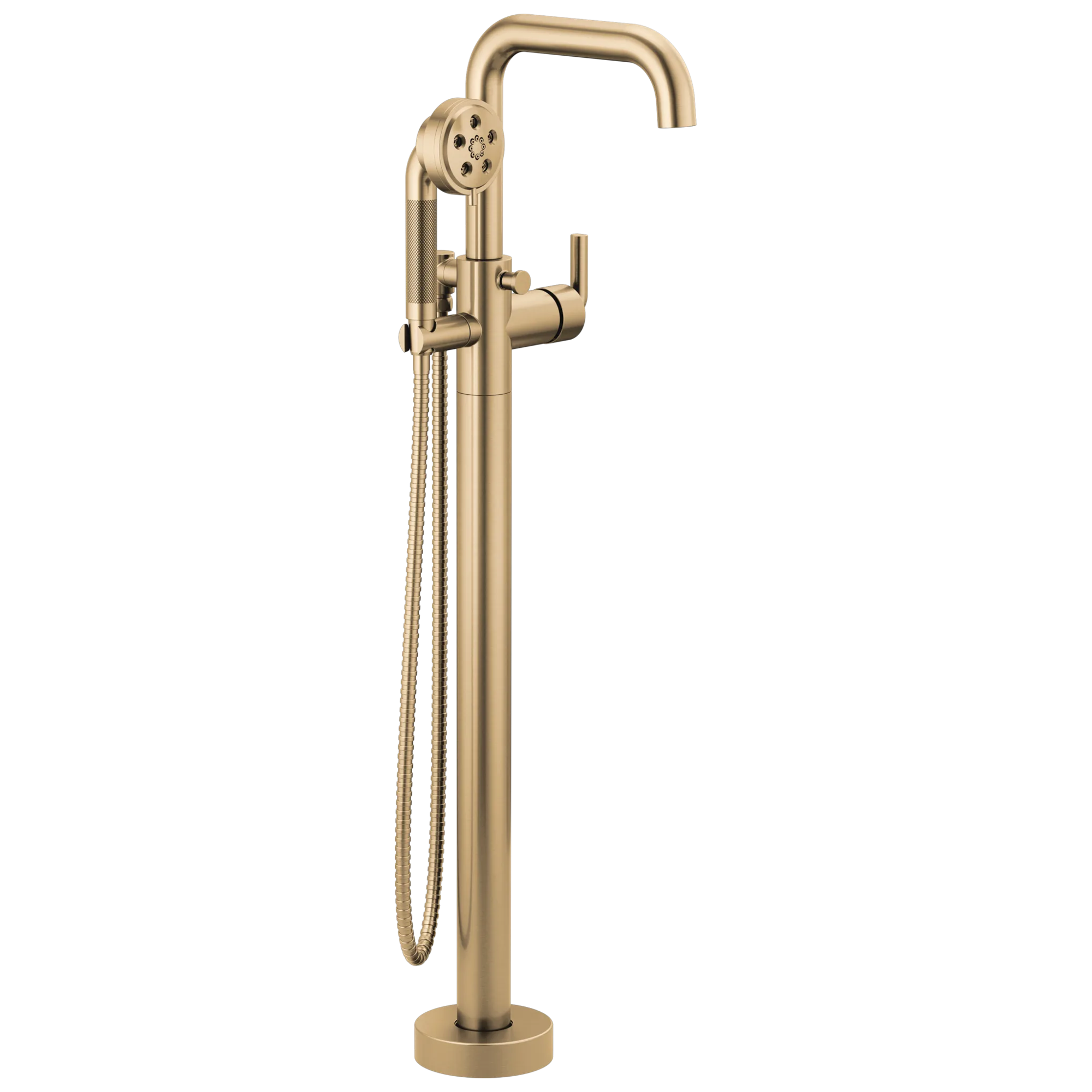 Brizo Litze Llenador de Tina de Piso Independiente — Oro Luxe — Palanca Notch