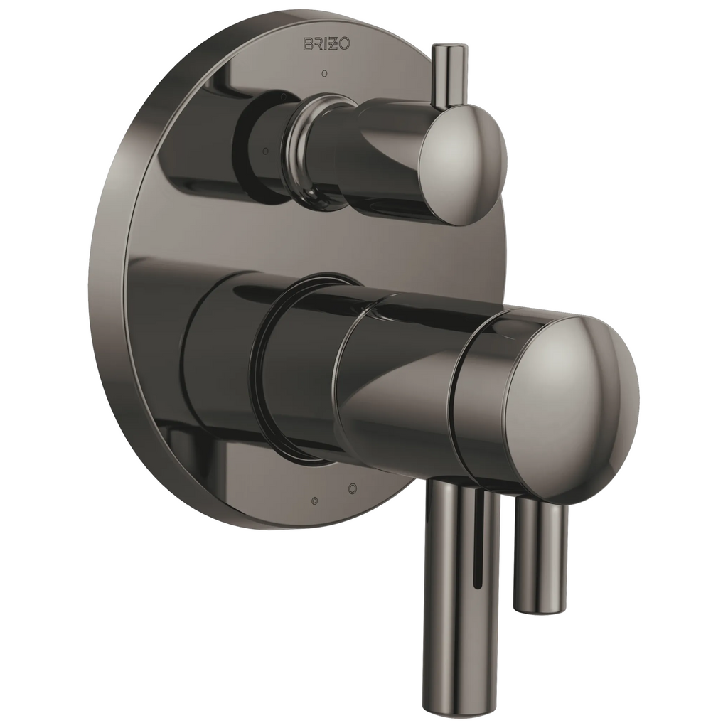 Brizo Odin Trim de Regadera Termostático con Desviador de 3 Funciones — Ónix Negro Brilliance