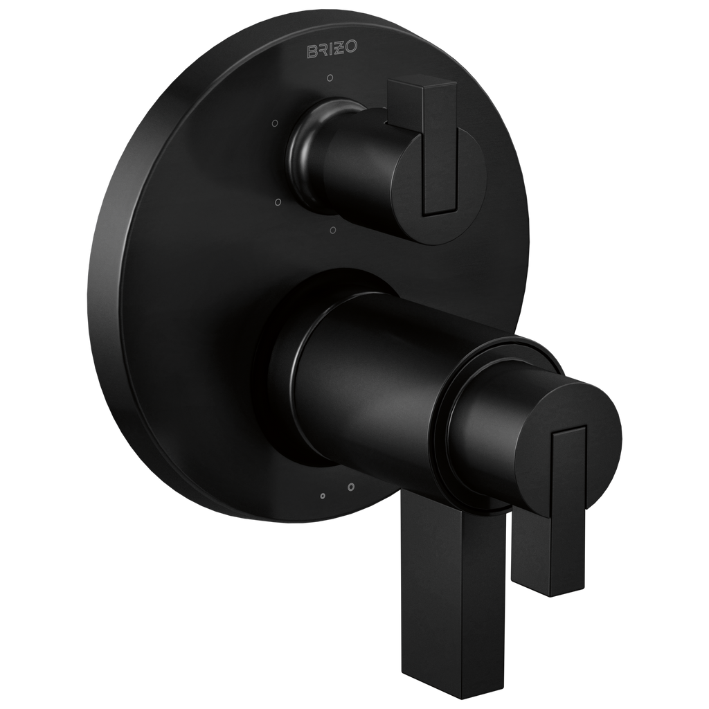 Brizo Litze Regadera Termostática con Desviador de 6 Funciones (Trim) — Negro Mate — Palanca