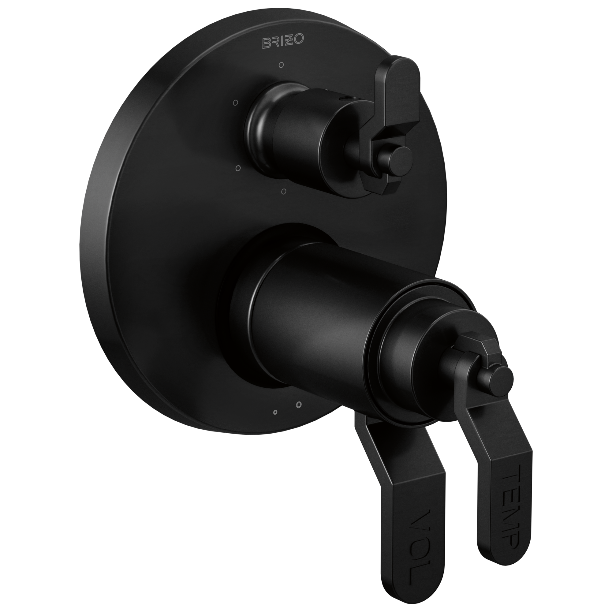 Brizo Litze Regadera Termostática con Desviador de 6 Funciones (Trim) — Negro Mate — Palanca Industrial