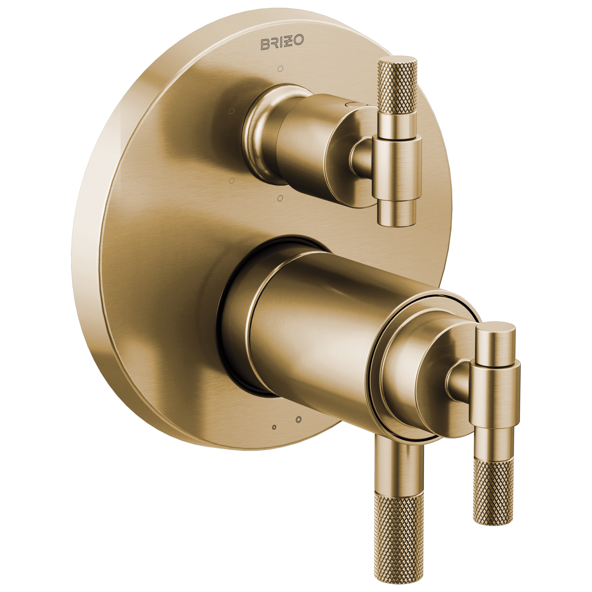 Brizo Litze Regadera Termostática con Desviador de 6 Funciones (Trim) — Oro Luxe — Palanca en T