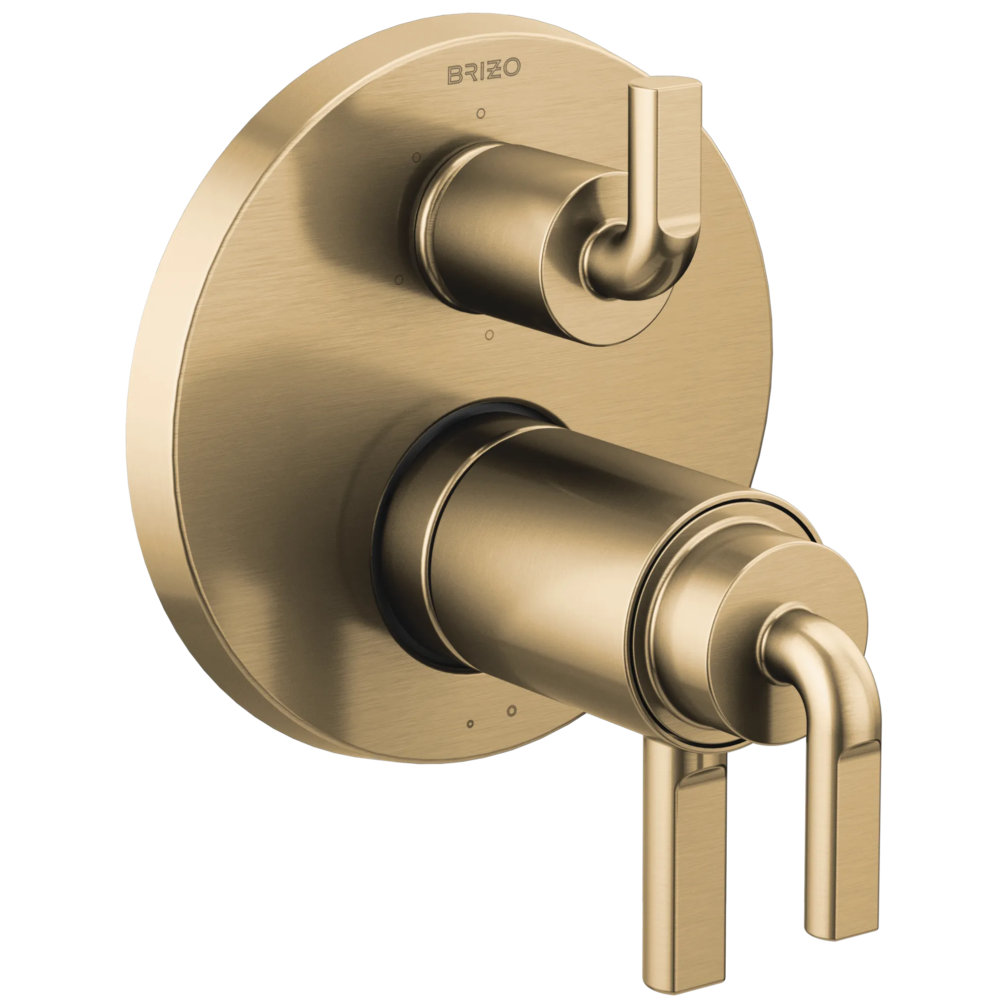 Brizo Litze Regadera Termostática con Desviador de 6 Funciones (Trim) — Oro Luxe — Palanca Notch