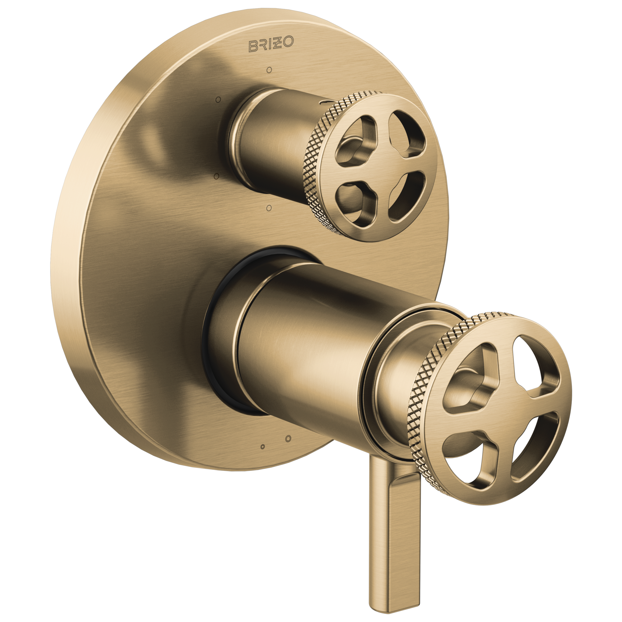 Brizo Litze Regadera Termostática con Desviador de 6 Funciones (Trim) — Oro Luxe — Volante