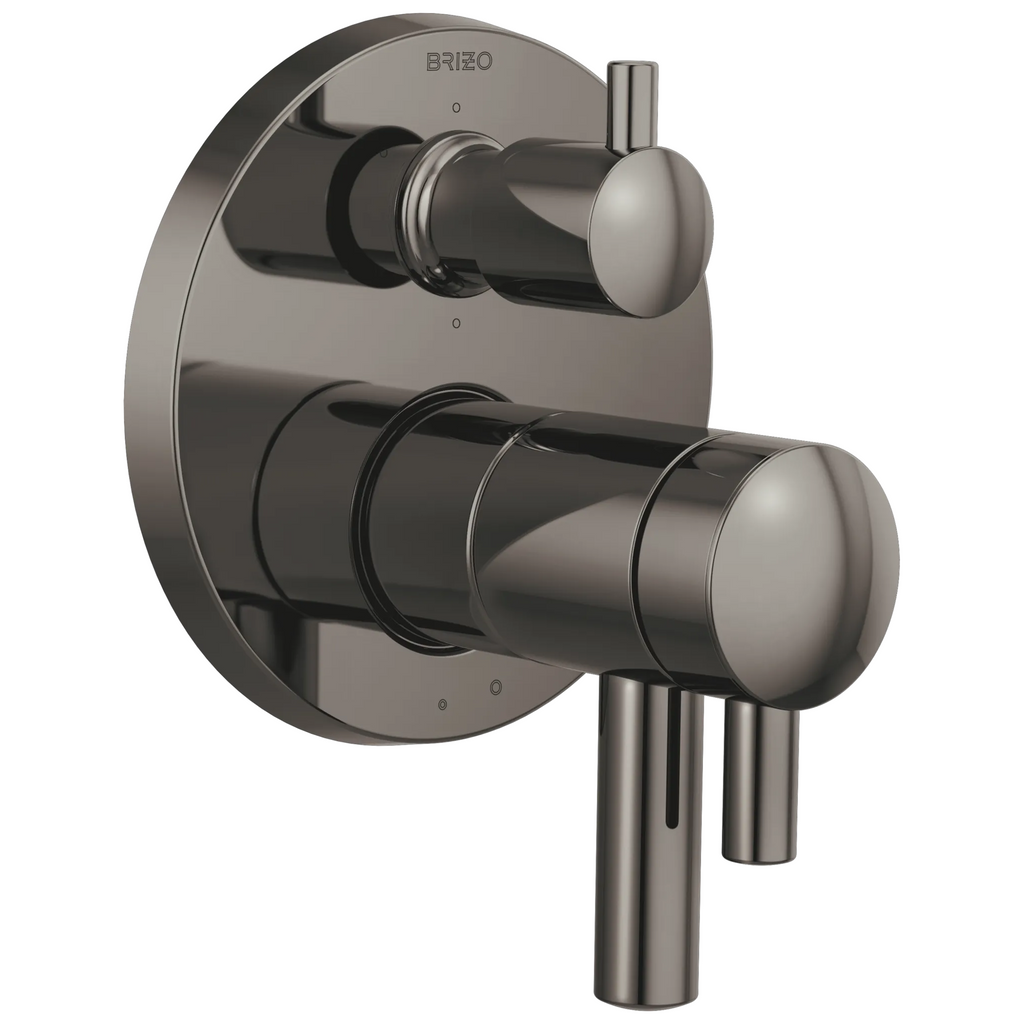 Brizo Odin Trim de Regadera Termostático con Desviador de 6 Funciones — Ónix Negro Brilliance