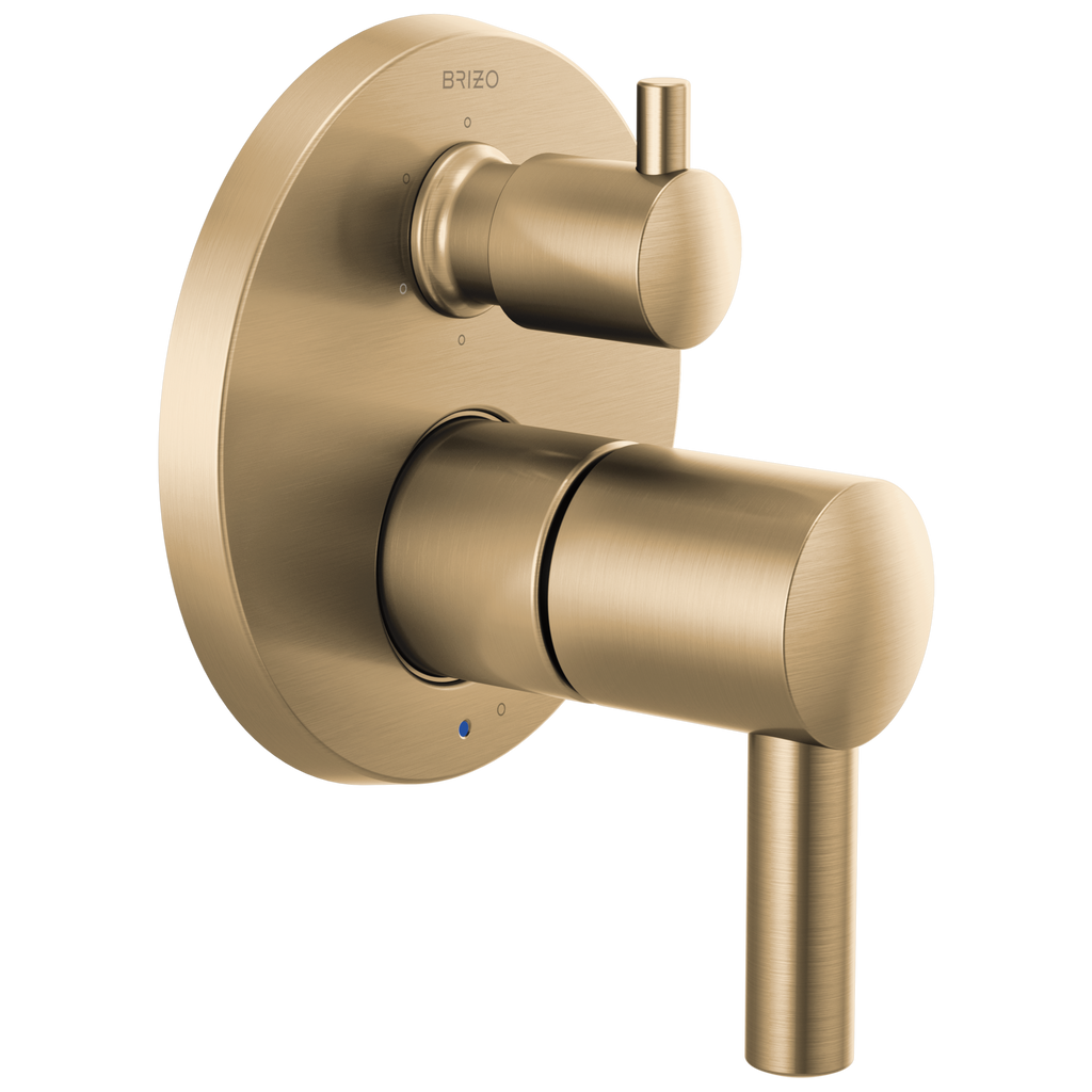 Brizo Odin Trim de Regadera Presión Balanceada con Desviador de 6 Funciones — Oro Luxe — Palanca