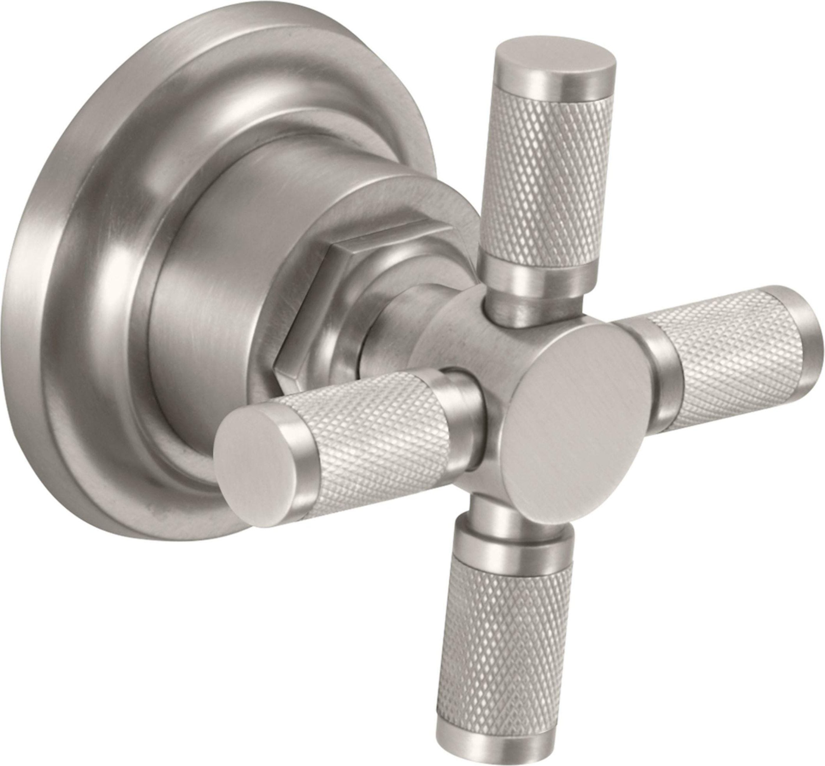 California Faucets Descanso Llave de Pared o Cubierta - Manija de Cruz Moleteada
