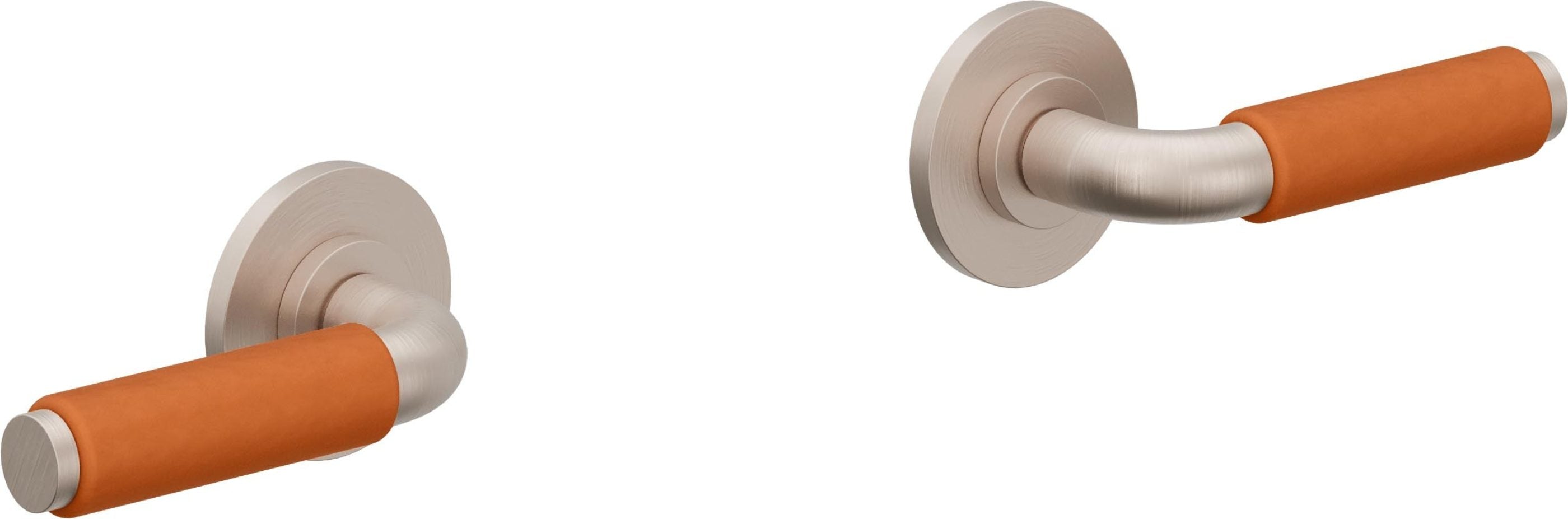 California Faucets Cayucos Llave de Regadera o Tina de Dos Llaves - Palanca de Porcelana Naranja