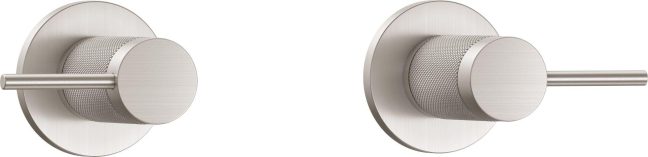 California Faucets D Street Llave de Regadera o Tina de Dos Llaves - Palanca Redonda - Satin Nickel