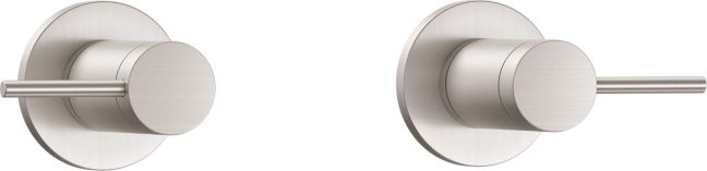 California Faucets D Street Llave de Regadera o Tina de Dos Llaves - Palanca Redonda - Satin Nickel