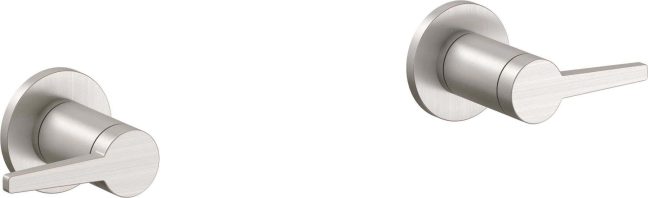 California Faucets D Street Llave de Regadera o Tina de Dos Llaves - Palanca Plana - Satin Nickel