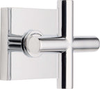 Manija de pared o cubierta California Faucets Tiburon, placa cuadrada, manija de cruz, acabado Cromo Pulido