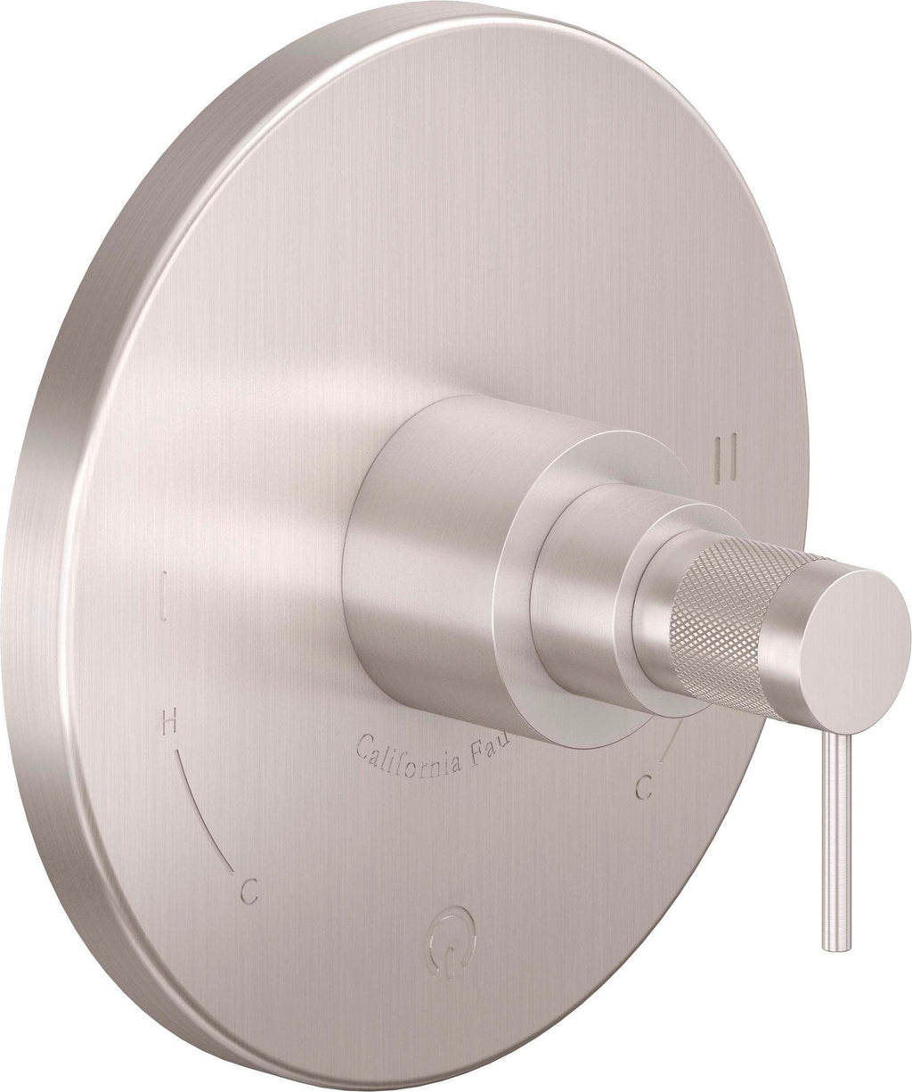 California Faucets D Street Balance de Presión Doble - Palanca Redonda - Satin Nickel