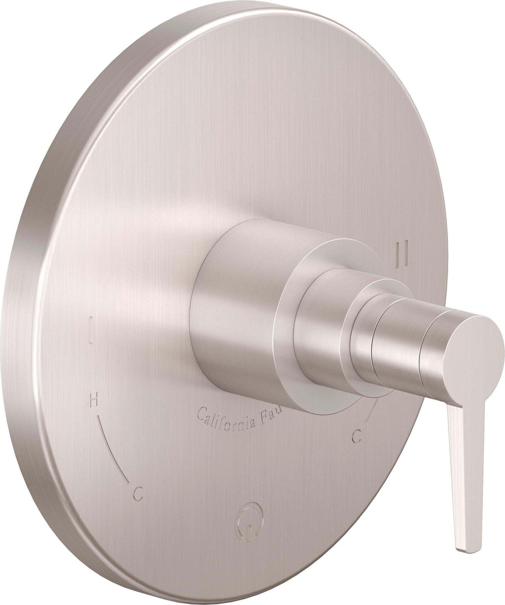 California Faucets D Street Balance de Presión Doble - Palanca Plana - Satin Nickel