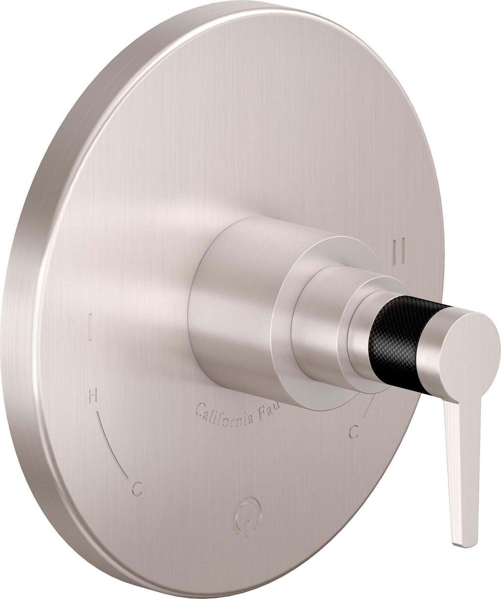 California Faucets D Street Balance de Presión Doble - Palanca Plana - Satin Nickel
