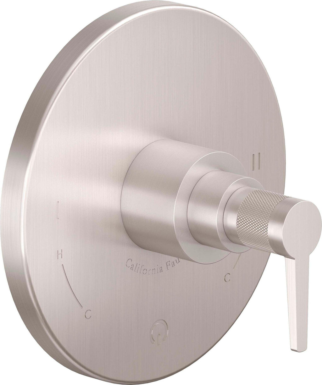 California Faucets D Street Balance de Presión Doble - Palanca Plana - Satin Nickel