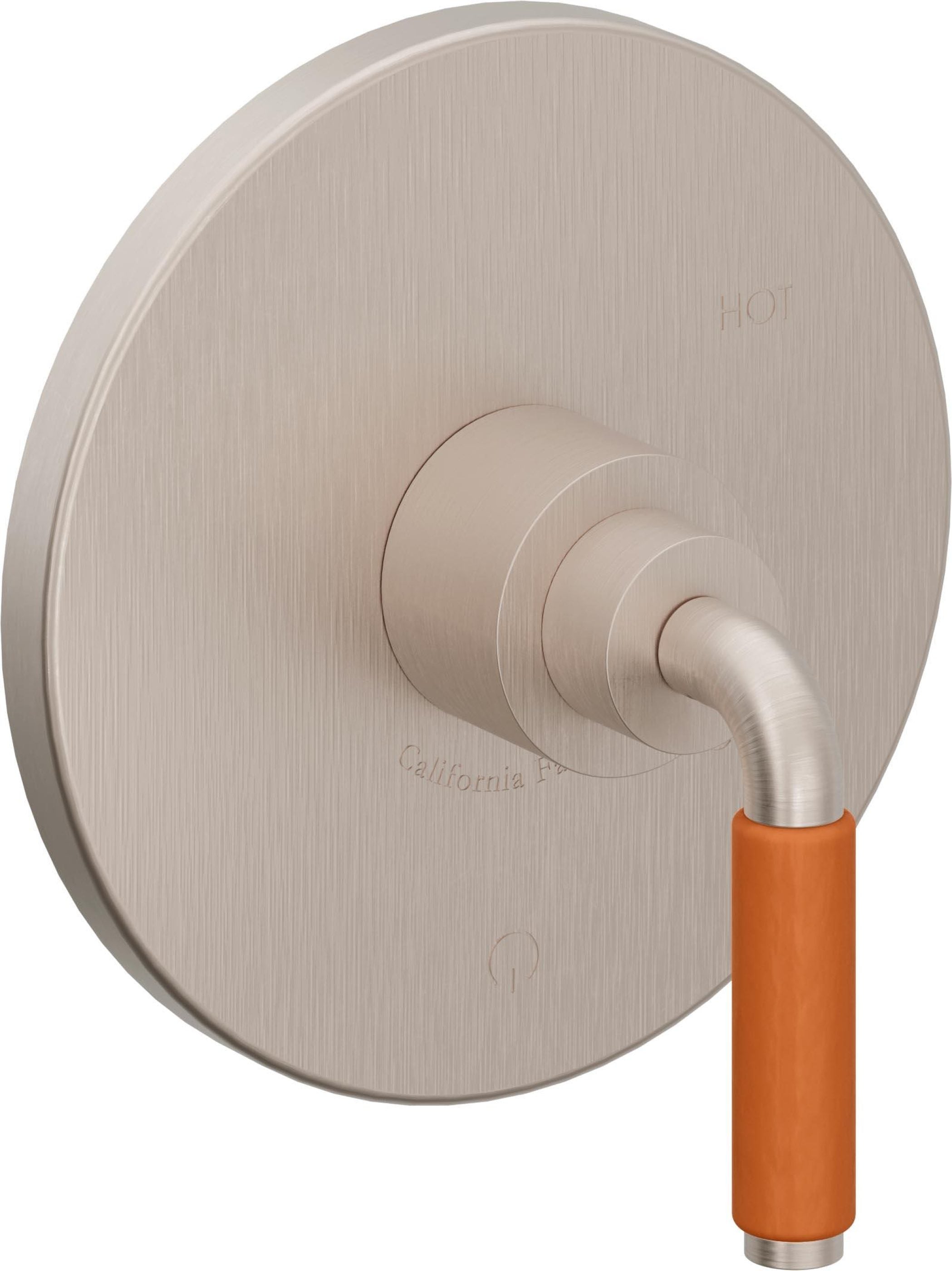 California Faucets Cayucos Balance de Presión - Palanca de Porcelana Naranja