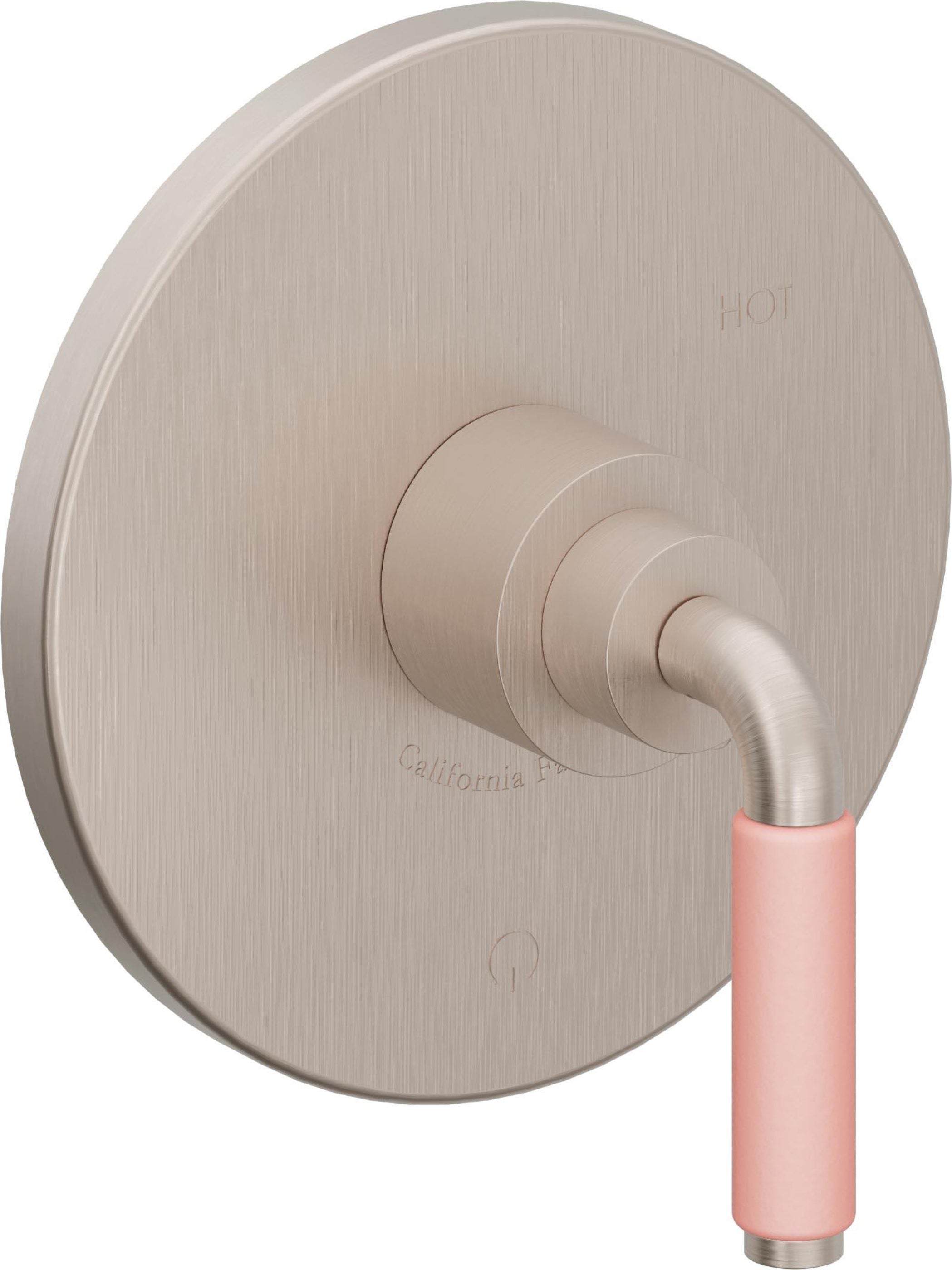 California Faucets Cayucos Balance de Presión - Palanca de Porcelana Rosa