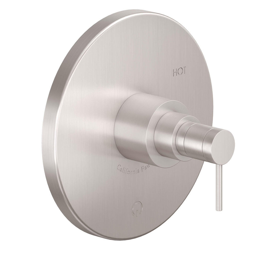 California Faucets D Street Balance de Presión - Palanca Redonda - Satin Nickel