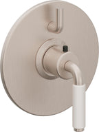 California Faucets Cayucos StyleTherm con Control de Volumen Individual - Palanca de Porcelana Blanca