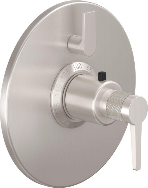 California Faucets D Street StyleTherm con Control de Volumen Individual - Placa Redonda - Palanca Plana