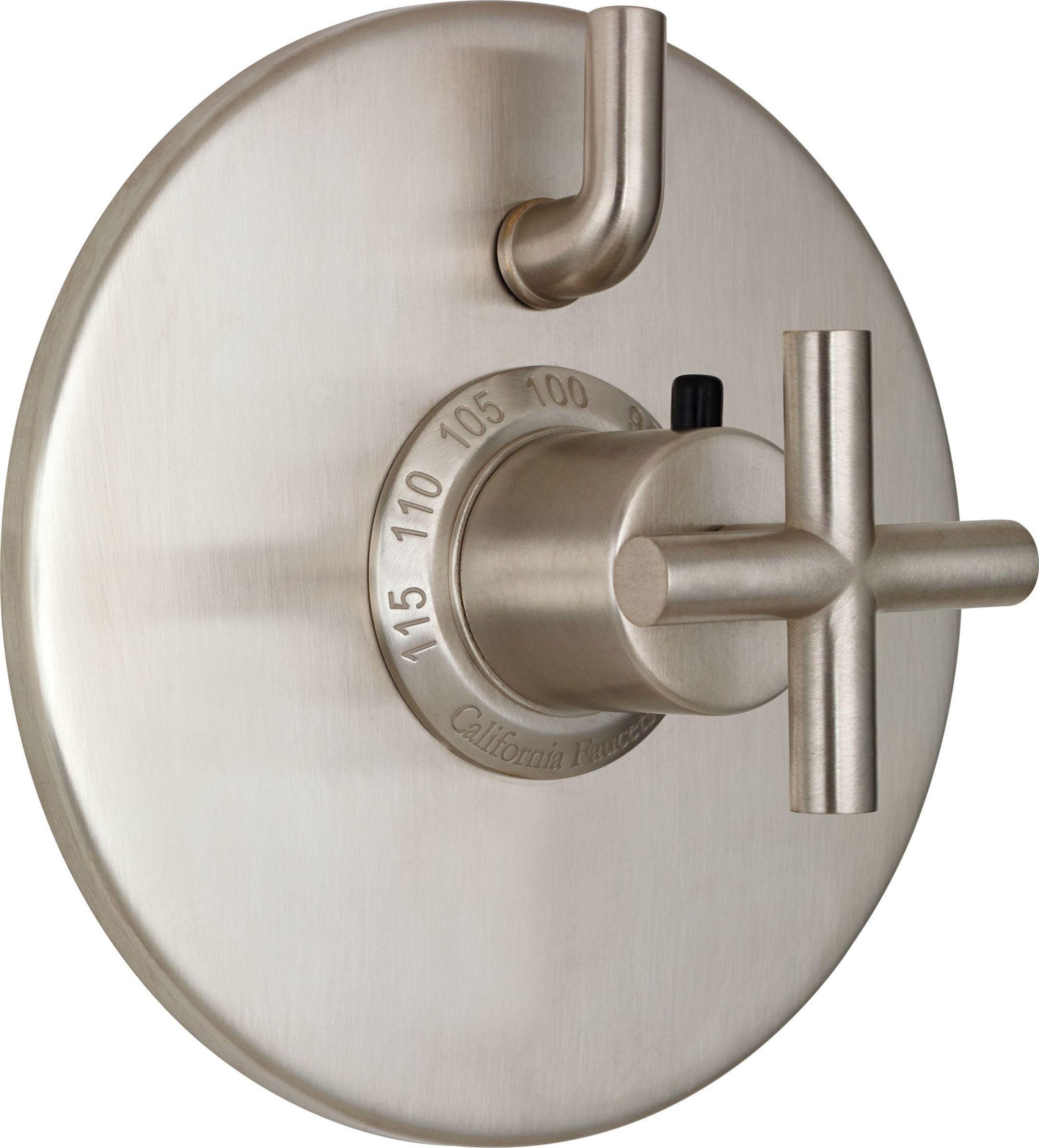 California Faucets Tiburon StyleTherm con Control de Volumen Sencillo - Manija de Cruz