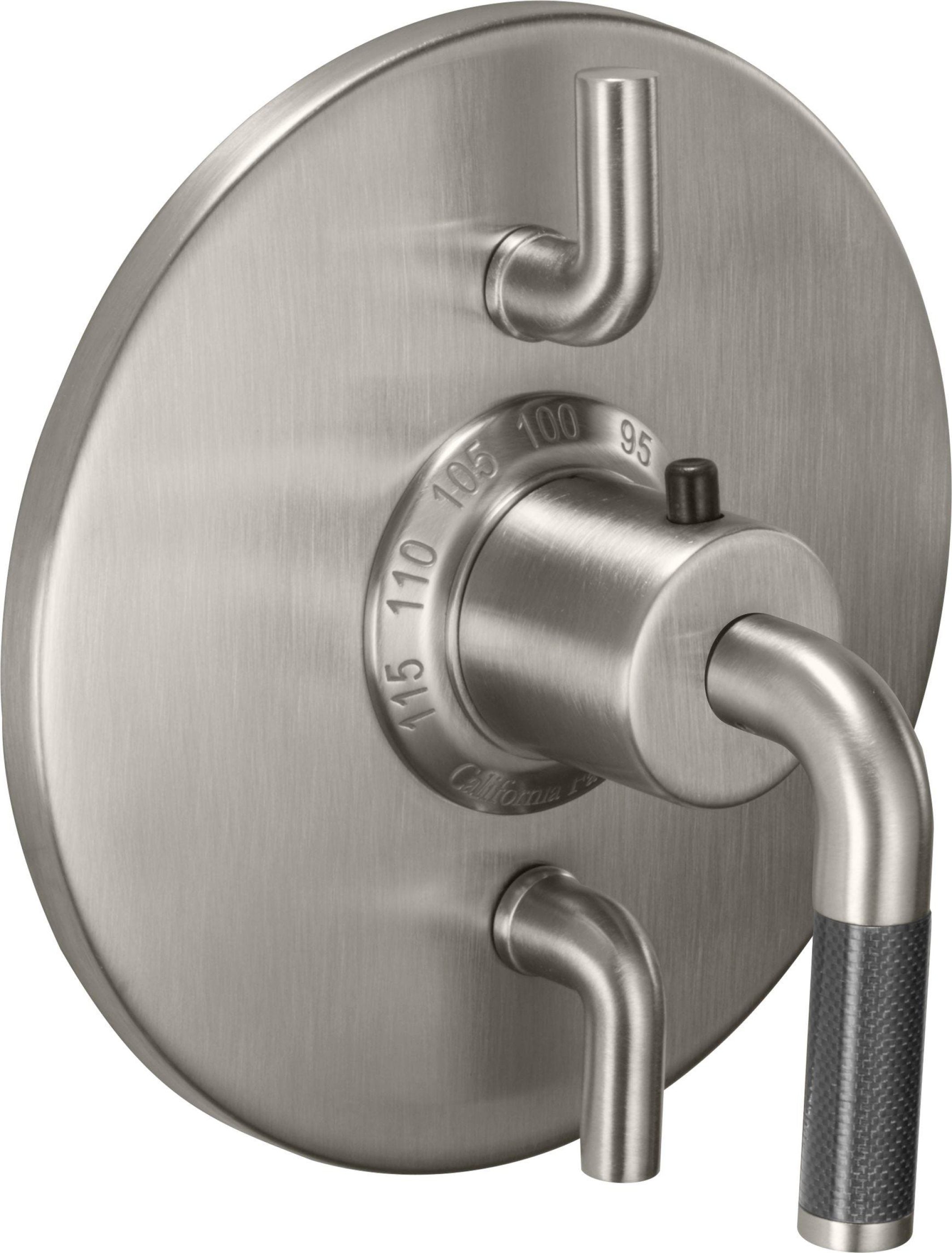 California Faucets Descanso StyleTherm con Control de Volumen Doble - Palanca de Fibra de Carbono