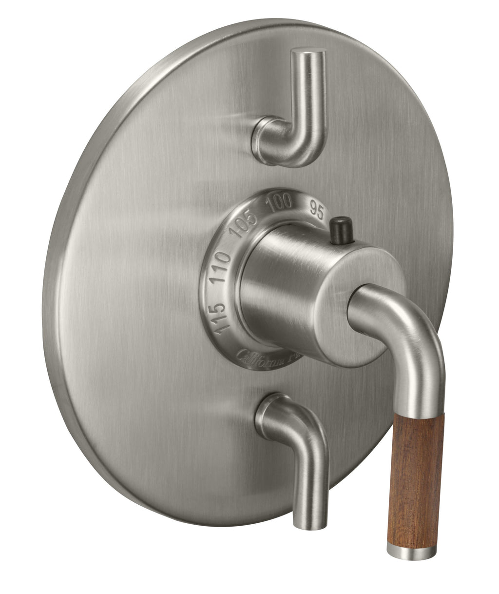 California Faucets Descanso StyleTherm con Control de Volumen Doble - Palanca de Teca