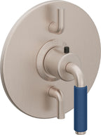 California Faucets Cayucos StyleTherm con Control de Volumen Doble - Palanca de Porcelana Azul