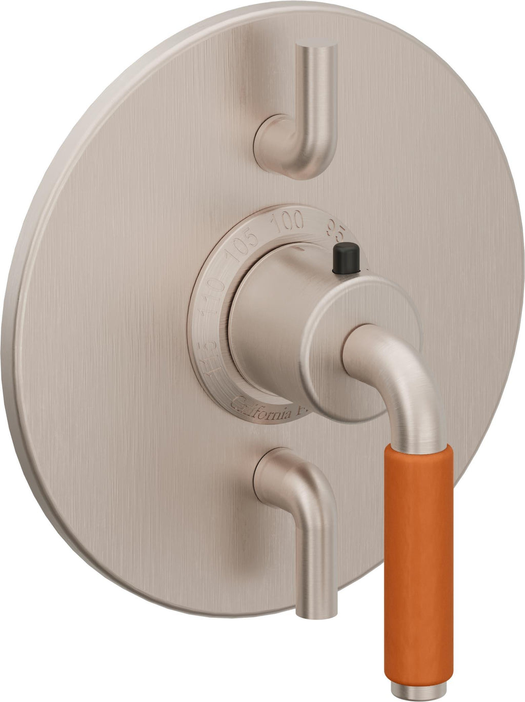California Faucets Cayucos StyleTherm con Control de Volumen Doble - Palanca de Porcelana Naranja